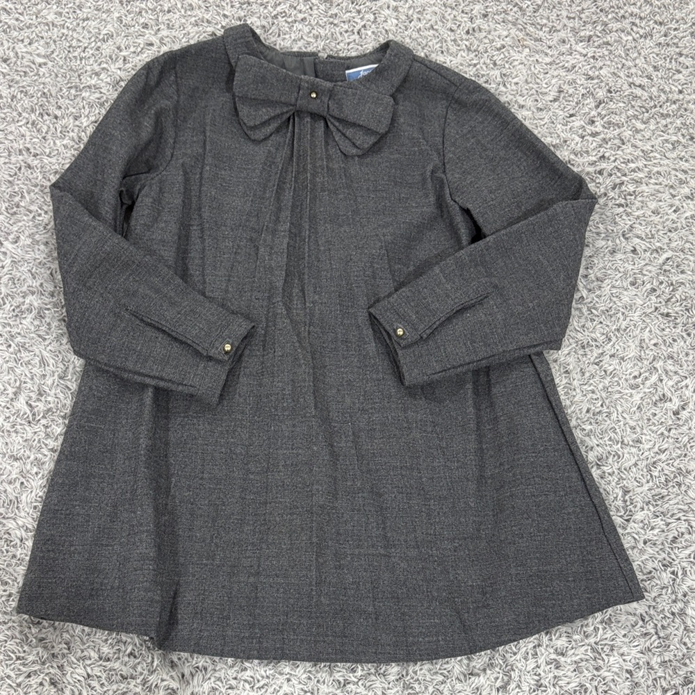 Jacadi Charcoal Kids Dress with Elegant Bow